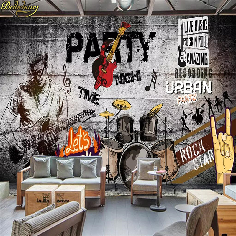 Home Improvement Music - Custom Mural Wallpaper 3D Graffiti wall