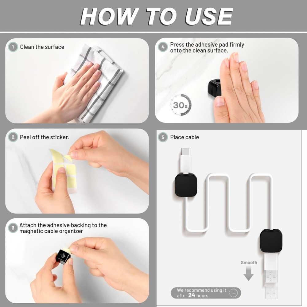Magnetic Cable Clips for Cord  – обзор и цена Cable Staple Clip