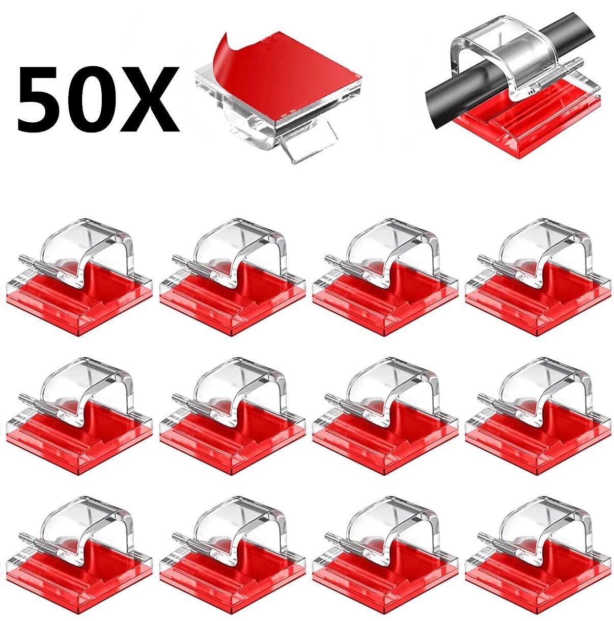 10/20/50PCS Self-adhesive Cabl – обзор и цена Cable Staple Clip